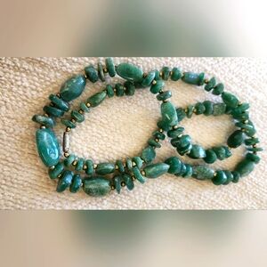 Vintage Aventurine Stones With Gold Filled Beads And Clasp